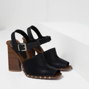 Zara Studded Block Heel